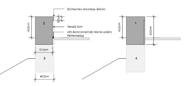 Sitzbank mit Lichtband